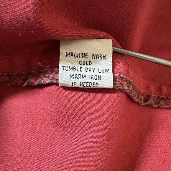 CAbi Jacket Women Size M Brick Red Cotton Long Sleeve Collar Button Front Boho - Picture 6 of 11